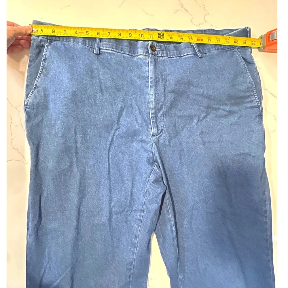 Orvis Sporting Traditions Mens Blue Denim Chino Pants 44x29 Stretch Cotton - Picture 8 of 9